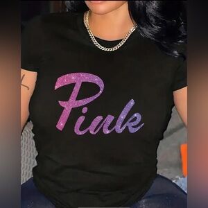 Letter Print Crew Neck Casual Short Sleeve T-Shirt